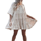 Damen funkelndes.Blusenkleid mit lockerer Passform R&B