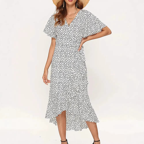 Damen Maxikleid mit floralem Design und schwingendem Saum R&B