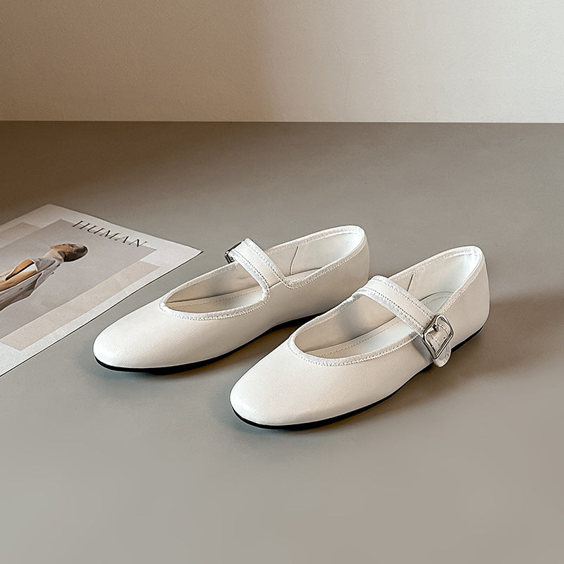 Damen elegante Ballerinas mit modischem Riemchen R&B