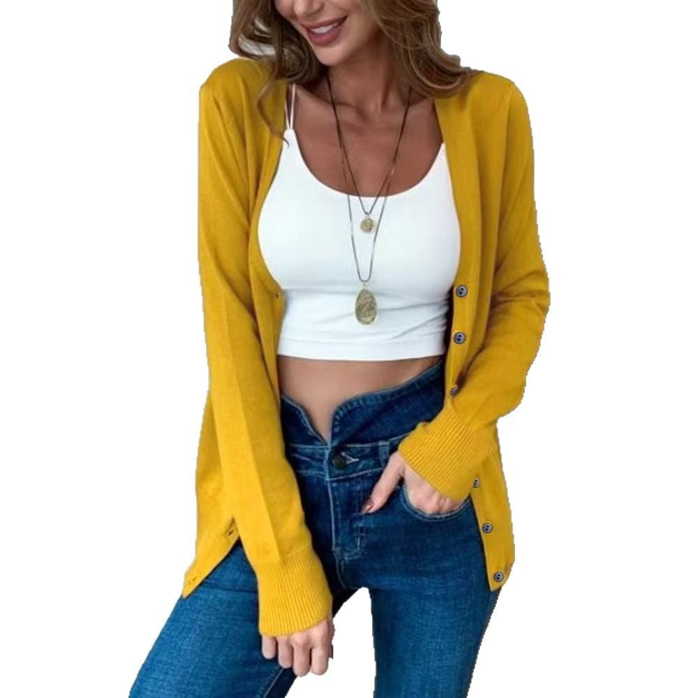 Damen elegante Strickjacke mit gewelltem Saum R&B