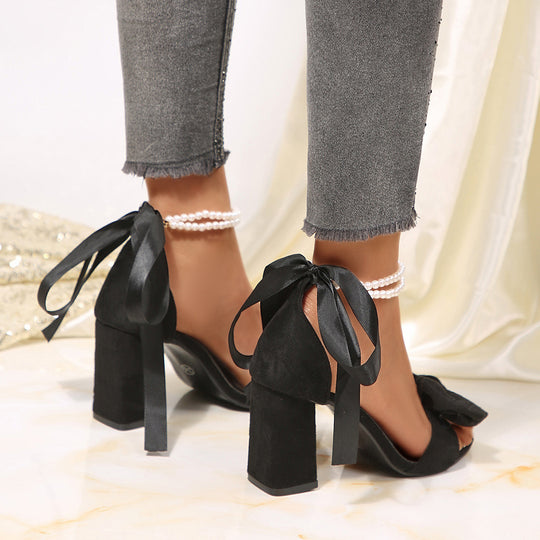 Damen Elegante High-Heels mit großem Schleifen-Detail R&B