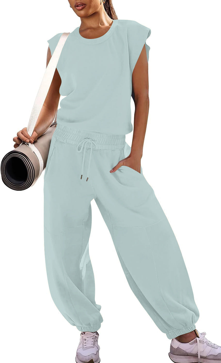 Damen lässiger Sweatanzug mit weiter Silhouette und elastischem Bund R&B