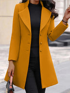 Damen Eleganter Mantel mit modernem Kragen und praktischen Knöpfen