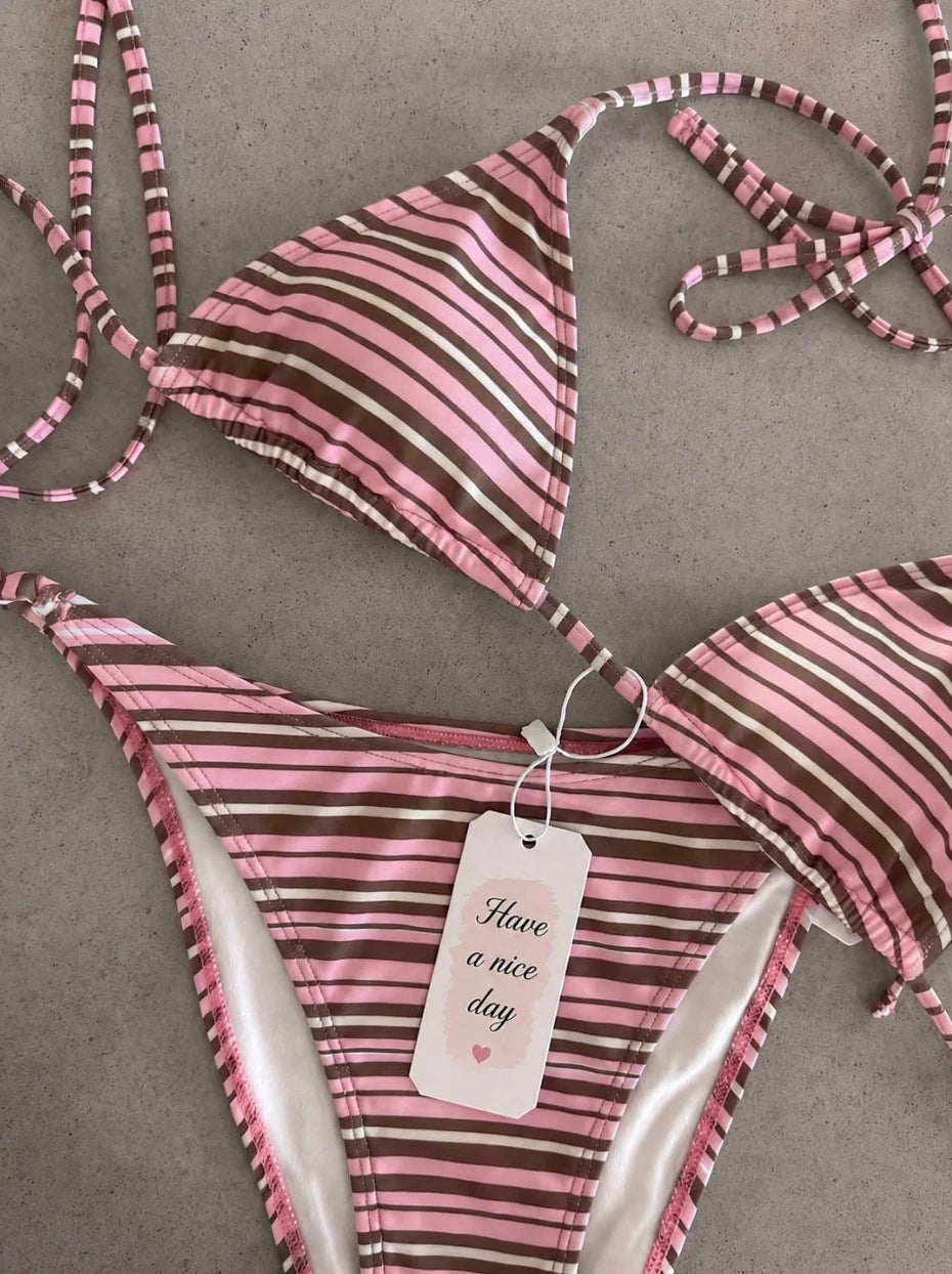 Damen Triangel-Bikini mit klassischem Punktmuster R&B