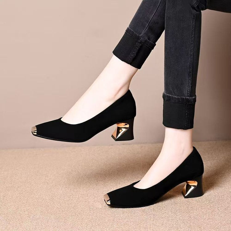Damen elegante Pumps mit modischem Metall-Highlight und komfortablem Absatz R&B