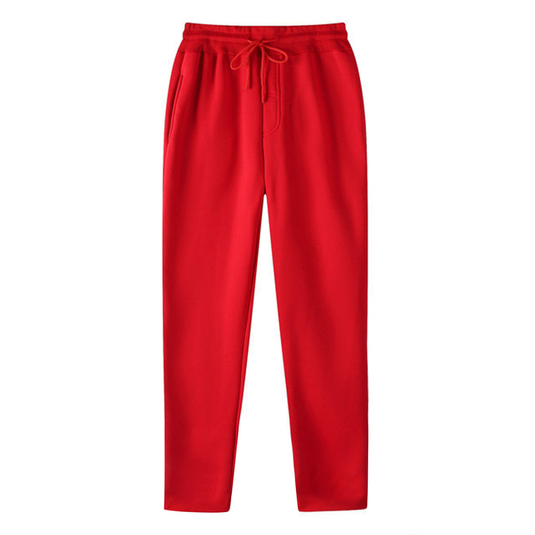 Herren nan geradlinige Sweatpants aus melierter Baumwollmischung mit elastischem Bund Kordelzug und Seitentaschen R&B