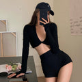 Damen Crop-Top und Shorts Set R&B