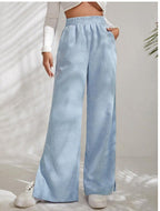 Damen Weite Plissierte Hose zur Freizeitgestaltung R&B