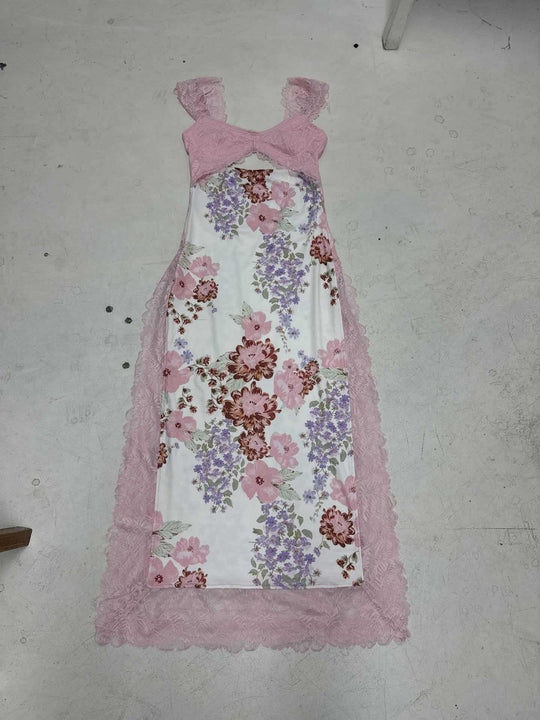 Damen elegantes Nachthemd mit floralen Einsätzen und zarten Spitzenakzenten R&B