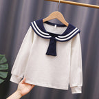 Mädchen Matrosen Sweatshirt mit stylischem Kragen R&B