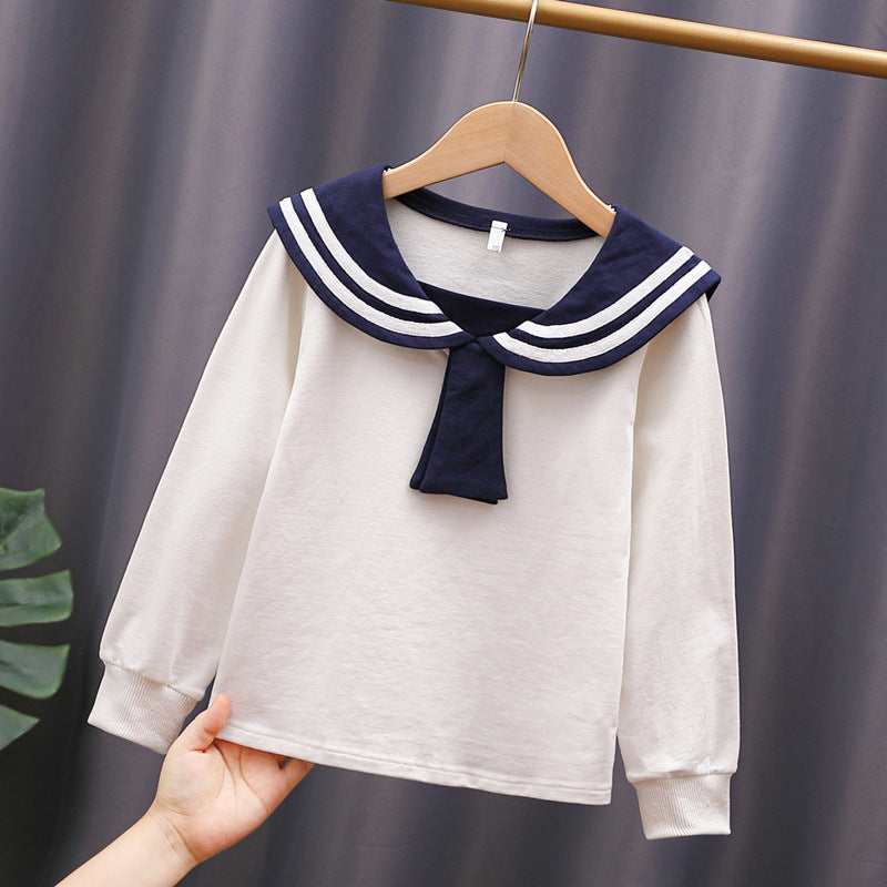 Mädchen Matrosen Sweatshirt mit stylischem Kragen R&B