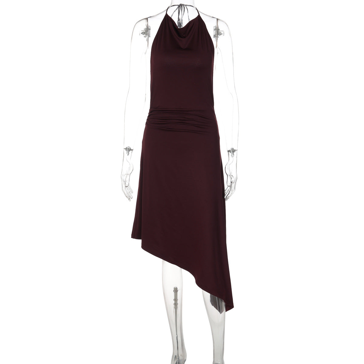 Damen Asymmetrisches Trägerkleid mit elegantem Drapierungsdesign R&B