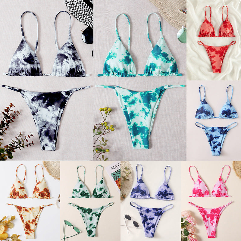 Damen Triangel-Bikini mit Raffung und verstellbaren Trägern R&B