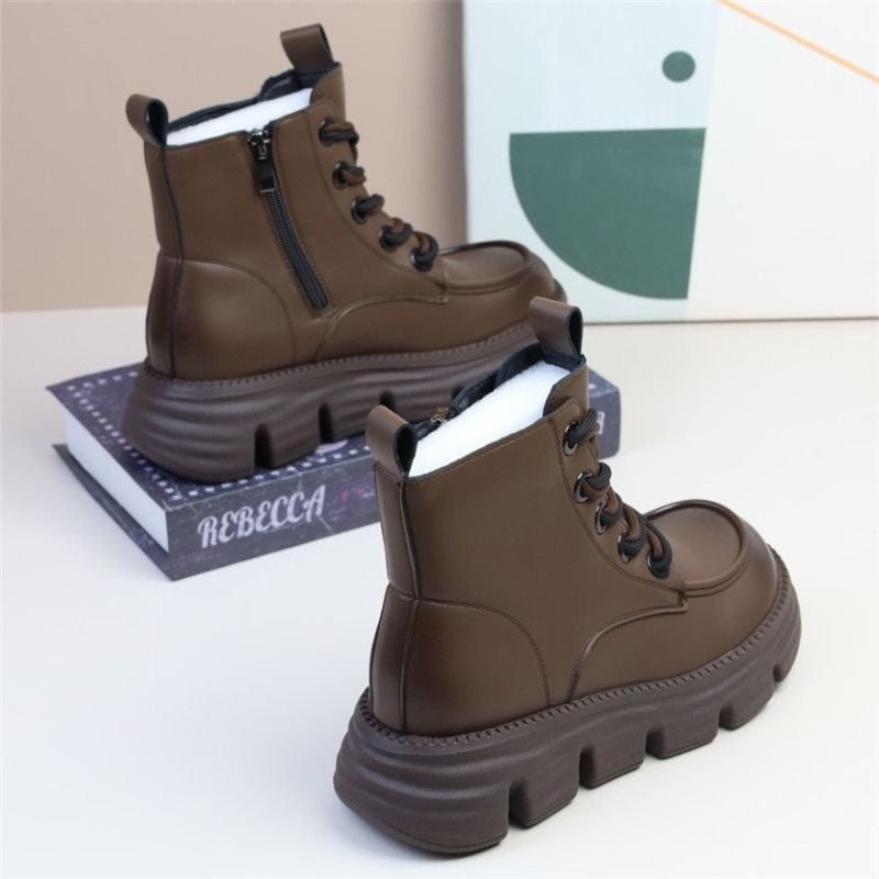 Damen Modische Winterstiefel mit dämpfender Profilsohle und seitlichem Reißverschluss