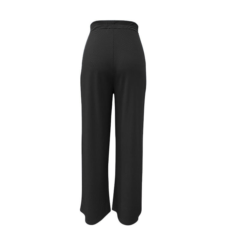 Damen weite Chinohose mit elegantem Faltenwurf und hohem Bund R&B