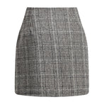 Damen Karierter Minirock mit hohem Bund und seitlichen Eingrifftaschen R&B