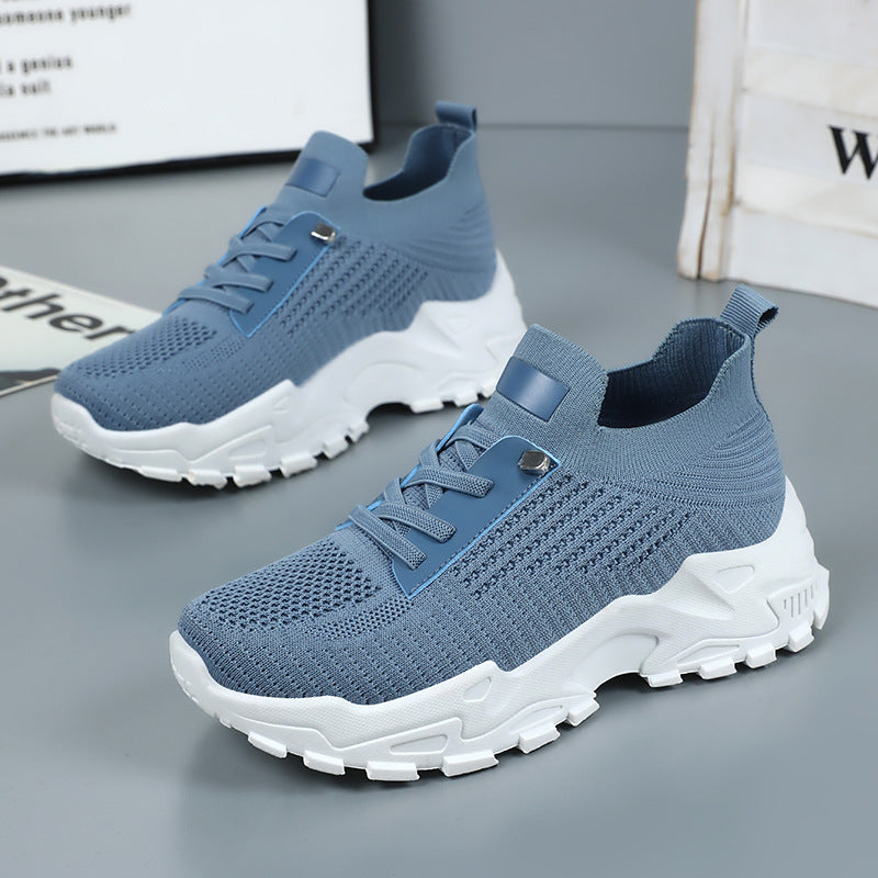 Damen Sportliche Slip-On Sneakers mit atmungsaktiver Strick-Oberfläche R&B