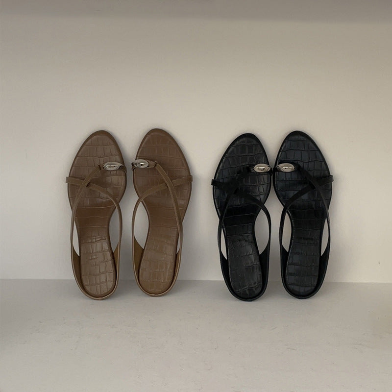 Damen elegante Sling-Sandalen mit modischem Riemendesign und komfortablem Absatz R&B