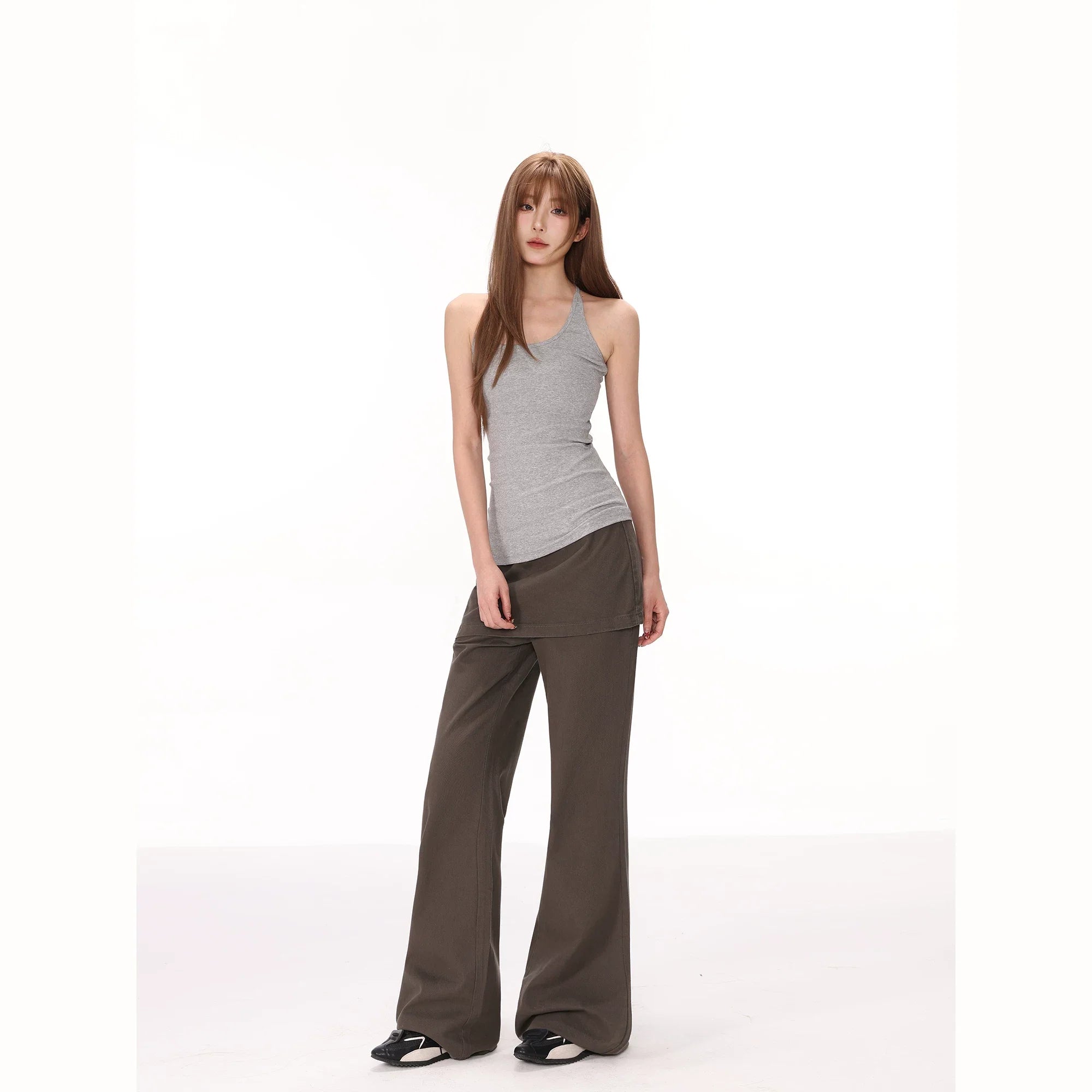 Damen nan figurnahes Performance-Tanktop aus Stretchjersey mit Racerback und formender Mittelnaht R&B