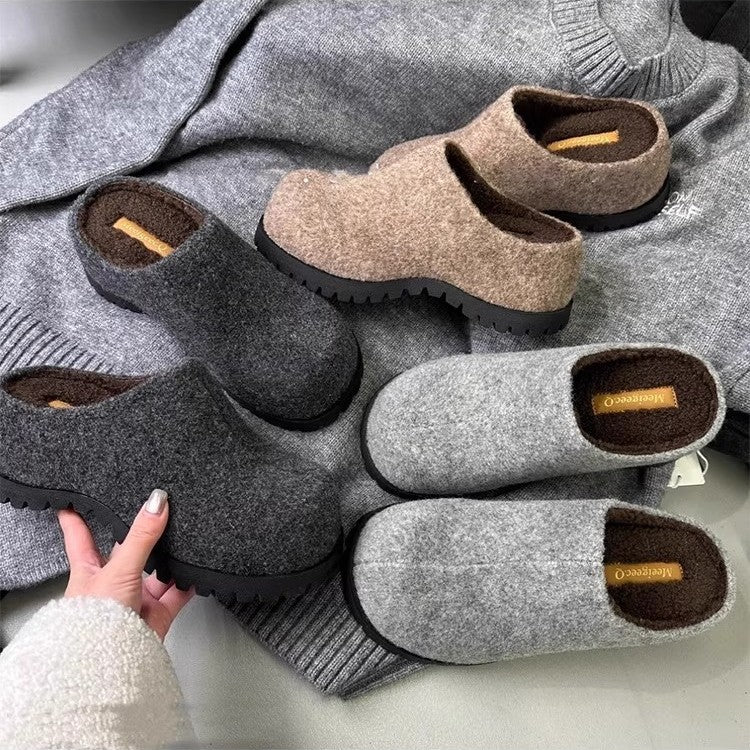 Damen Clogs aus hochwertigem Filz mit robustem Profil und rutschfester Sohle R&B