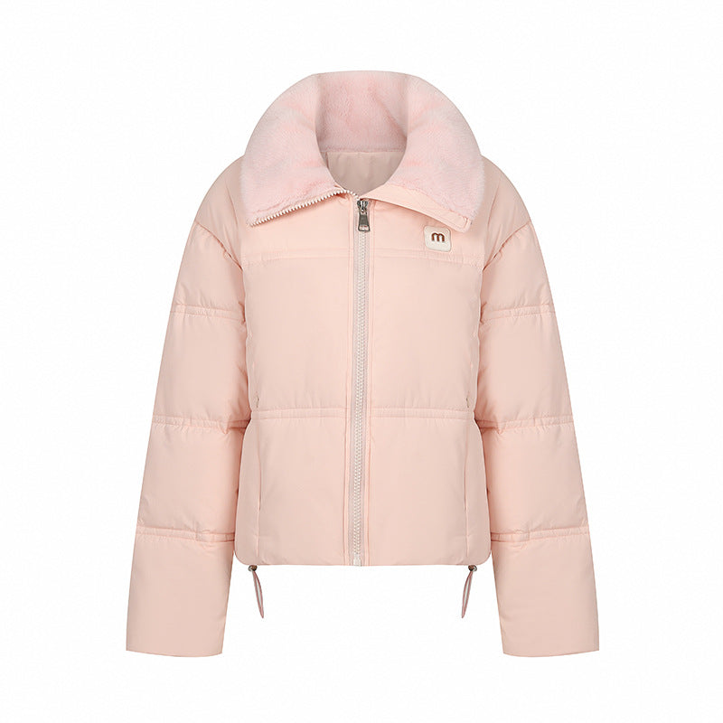 Damen Stylische gefütterte Winterjacke mit abnehmbarem Kragen R&B