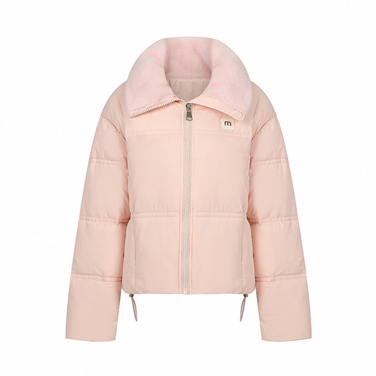 Damen Stylische gefütterte Winterjacke mit abnehmbarem Kragen R&B