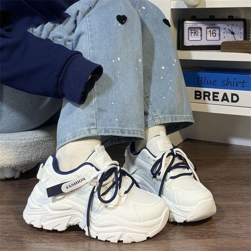 Damen Sportliche Chunky Sneakers mit atmungsaktiver Mesh-Oberfläche und bequemer Dämpfung R&B