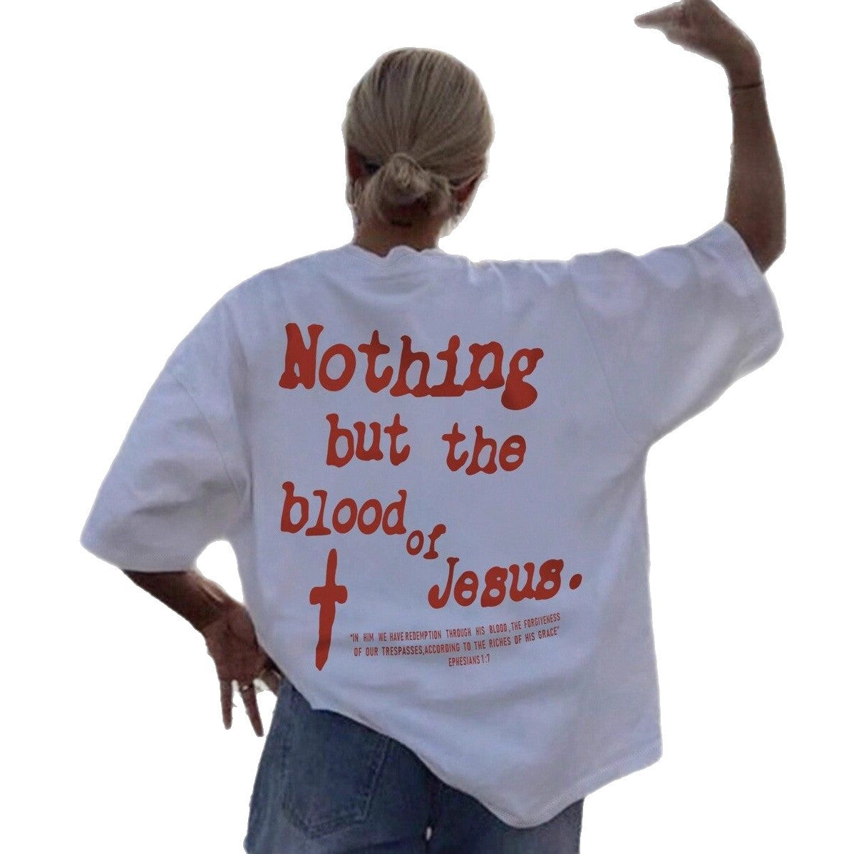 Damen Oversized T-Shirt mit kreativem Schriftzug und lässigem Schnitt R&B