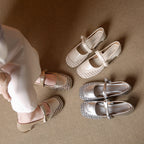 Damen Ballerina-Schuhe mit geflochtenem Detail