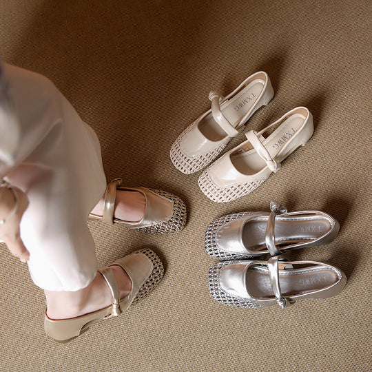 Damen Ballerina-Schuhe mit geflochtenem Detail R&B