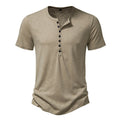 Herren Kurzarm Henley-Shirt mit dekorativer Knopfleiste