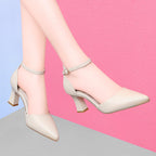 Damen elegante Slingback-Pumps mit modischem Blockabsatz R&B