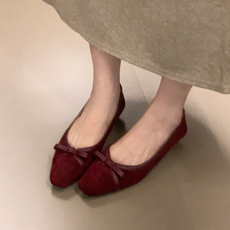 Damen elegante Ballerinas mit modischer Schleife und weich gepolsterter Innensohle Heidi Mode