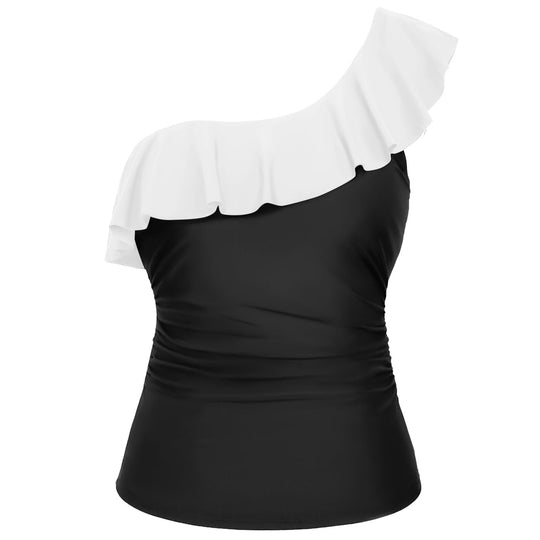 Damen Einseitiges Badeoberteil mit voluminösem Rüschendesign R&B