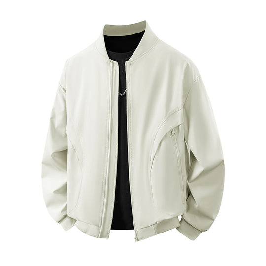 Damen lässige Freizeitschnittjacke mit seitlichen Reißverschlusstaschen und steigendem Kragen R&B