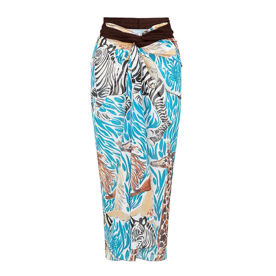 Damen Einteiler Badeanzug mit tierischem Print und eleganter Taillierung R&B