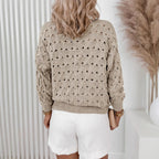 Damen Strickjacke mit luftiger Maschenstruktur und eleganten Knopfdetails