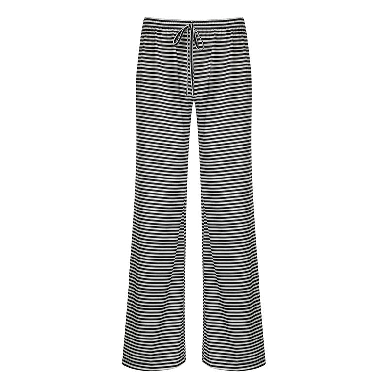 Damen Bequeme und luftige Sommerhose mit Streifenmuster und elastischem Bund R&B
