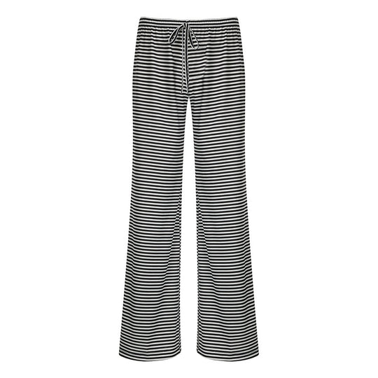 Damen Bequeme und luftige Sommerhose mit Streifenmuster und elastischem Bund R&B