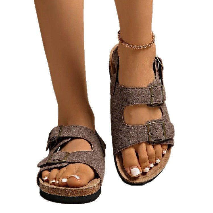 Damen bequeme Sandalen mit verstellbaren Schnallen R&B