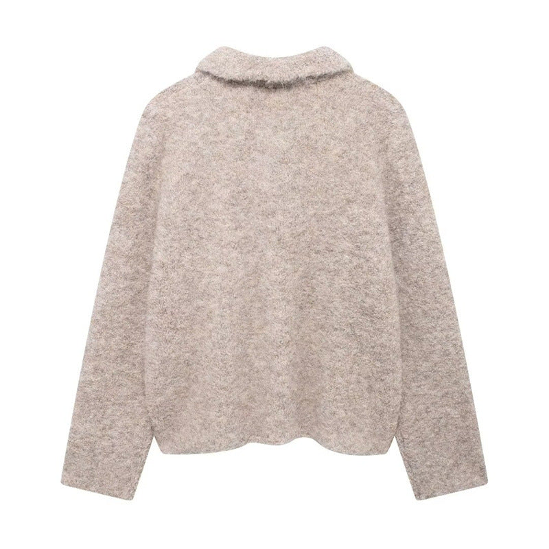 Damen Kuschelige Strickjacke mit dekorativen Knöpfen R&B