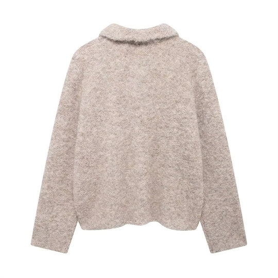 Damen Kuschelige Strickjacke mit dekorativen Knöpfen R&B