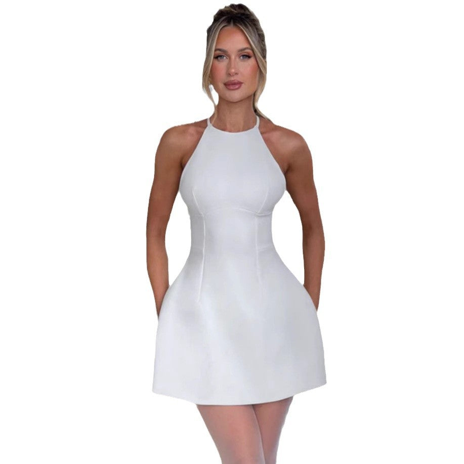 Damen A-Linien Minikleid mit schmalem Halterdesign und figurschmeichelnder Passform R&B