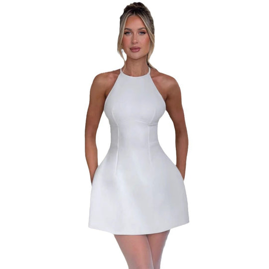 Damen A-Linien Minikleid mit schmalem Halterdesign und figurschmeichelnder Passform R&B