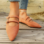 Damen spitze Mary Jane Ballerinas mit doppeltem Riemchen und komfortablem Fußbett R&B