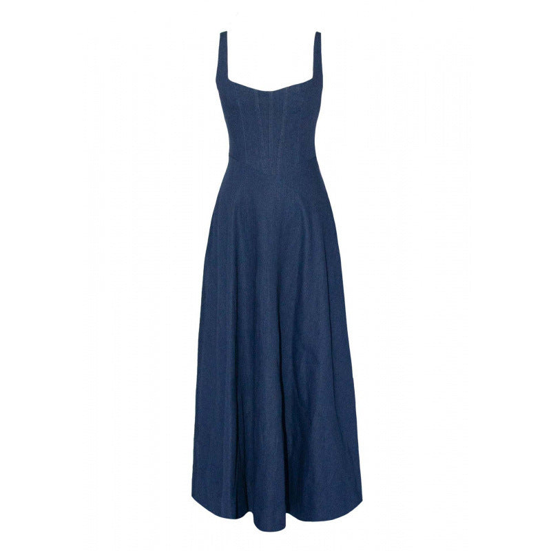 Damen Maxikleid mit schmalen Trägern und tailliertem Oberteil R&B