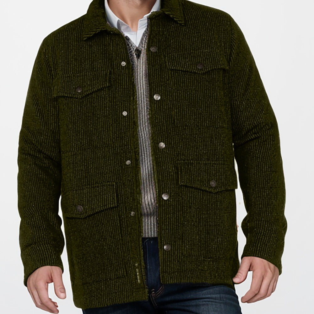 Herren robuste Baumwolljacke im lässigen Design mit aufgesetzten Taschen R&B