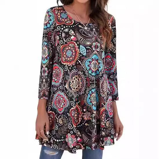 Damen Tunika mit einzigartigem Mandala-Druck R&B