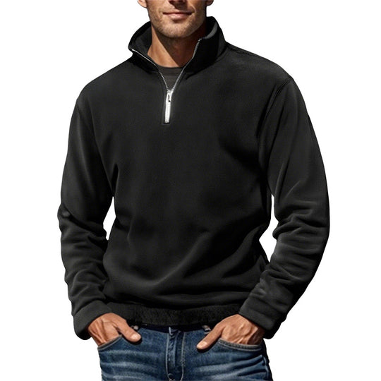 Herren Thermo-Fleecejacke mit Hochkragen und dekorativem Reißverschluss R&B