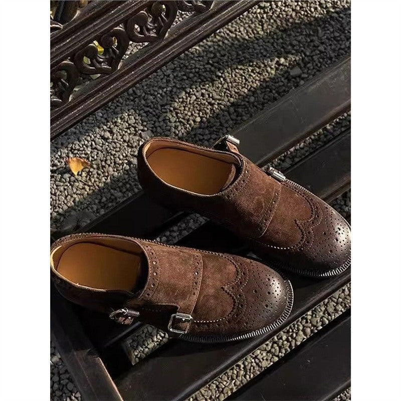 Damen elegante Schnürschuhe mit doppelter Schnalle R&B